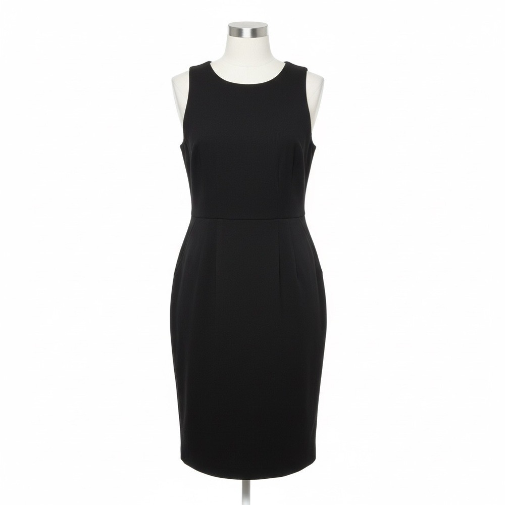 LOFT Womens 6 Black Midi Sheath Dress Retro 50s Party LBD Preppy‎  Academia NWT